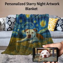 Load image into Gallery viewer, Personalized Starry Night Artwork Custom Pit Bull Blanket-Blanket-Blankets,Dog Dad Gifts,Dog Memorial Gifts,Dog Mom Gifts,Home Decor,Personalize Artwork,Pit Bull-11