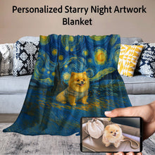 Load image into Gallery viewer, Personalized Starry Night Artwork Custom Pomeranian Blanket-Blanket-Blankets,Dog Dad Gifts,Dog Memorial Gifts,Dog Mom Gifts,Home Decor,Personalize Artwork,Pomeranian-11
