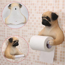 Load image into Gallery viewer, Headscarf Bow Pug Toilet Roll HolderHome DecorPug
