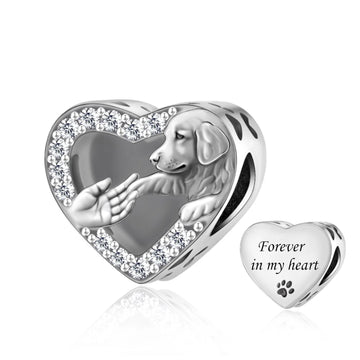 Heart Melting Golden Retriever Silver Charm Memorial Gift 360x