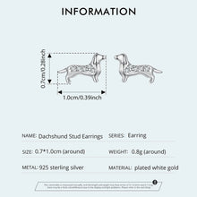 Load image into Gallery viewer, Heart-Melting Silver Dachshund Stud Earrings – Zircon Dog Gift-5