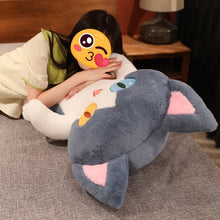 Load image into Gallery viewer, Heterochromia Eyes Blue and White Cat Shark Plush Toy (Medium to Giant Size)-Home Decor-Cats,Home Decor,Pillows,Stuffed Animal-7