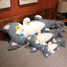 Load image into Gallery viewer, Heterochromia Eyes Blue and White Cat Shark Plush Toy (Medium to Giant Size)-7