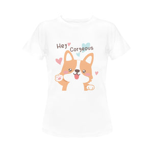 Hey Gorgeous Corgi Mom Women's Cotton T-Shirt-Apparel-Apparel, Corgi, Shirt, T Shirt-6