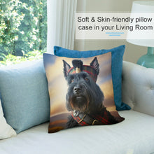 Load image into Gallery viewer, Highland Guardian Scottie Dog Plush Pillow Case-Cushion Cover-Dog Dad Gifts, Dog Mom Gifts, Home Decor, Pillows, Scottish Terrier-7