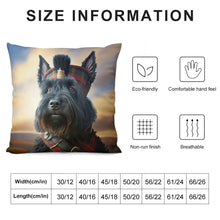 Load image into Gallery viewer, Highland Guardian Scottie Dog Plush Pillow Case-Cushion Cover-Dog Dad Gifts, Dog Mom Gifts, Home Decor, Pillows, Scottish Terrier-12 &quot;×12 &quot;-White-1