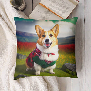 Highland Happiness Corgi Plush Pillow Case-Cushion Cover-Corgi, Dog Dad Gifts, Dog Mom Gifts, Home Decor, Pillows-4
