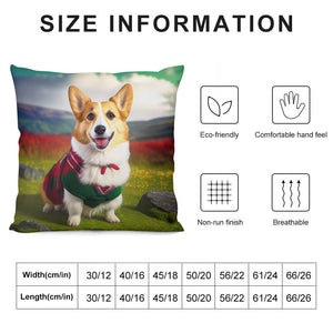 Highland Happiness Corgi Plush Pillow Case-Cushion Cover-Corgi, Dog Dad Gifts, Dog Mom Gifts, Home Decor, Pillows-6