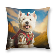 Load image into Gallery viewer, Highland Majesty Westie Plush Pillow Case-Cushion Cover-Dog Dad Gifts, Dog Mom Gifts, Home Decor, Pillows, West Highland Terrier-3