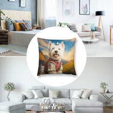 Load image into Gallery viewer, Highland Majesty Westie Plush Pillow Case-Cushion Cover-Dog Dad Gifts, Dog Mom Gifts, Home Decor, Pillows, West Highland Terrier-4