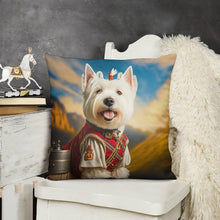 Load image into Gallery viewer, Highland Majesty Westie Plush Pillow Case-Cushion Cover-Dog Dad Gifts, Dog Mom Gifts, Home Decor, Pillows, West Highland Terrier-5