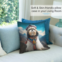 Load image into Gallery viewer, Himalayan Sherpa Shih Tzu Plush Pillow Case-Cushion Cover-Dog Dad Gifts, Dog Mom Gifts, Home Decor, Pillows, Shih Tzu-5