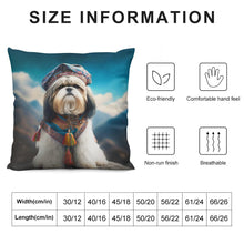 Load image into Gallery viewer, Himalayan Sherpa Shih Tzu Plush Pillow Case-Cushion Cover-Dog Dad Gifts, Dog Mom Gifts, Home Decor, Pillows, Shih Tzu-12 &quot;×12 &quot;-White-1