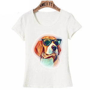 Image of beagle tshirt in a too-cool-for-school Beagle wearing shades design