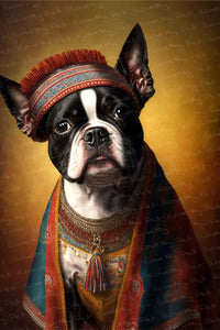 Historical Couture Boston Terrier Wall Art Poster-Art-Boston Terrier, Dog Art, Home Decor, Poster-1