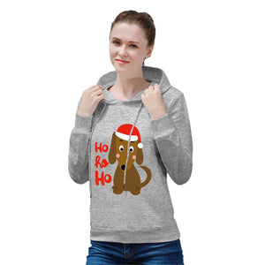 Ho Ho Ho Dachshund Christmas Women's Cotton Fleece Hoodie Sweatshirt-Apparel-Apparel, Christmas, Dachshund, Hoodie, Sweatshirt-7