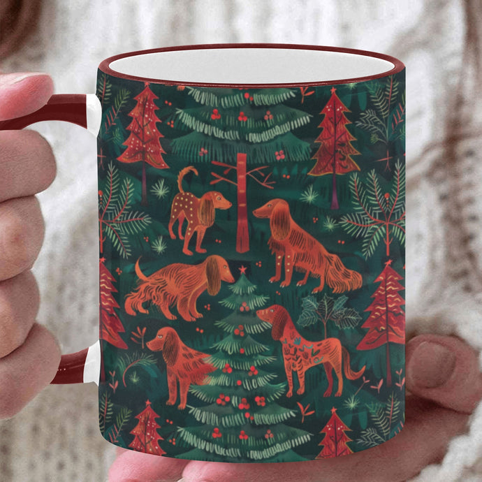 Holiday Hounds Irish Setter's Christmas Coffee Mug-White7-ONE SIZE-1