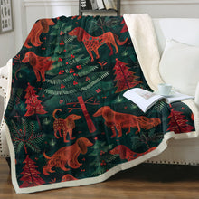 Load image into Gallery viewer, Holiday Hounds Irish Setters Christmas Soft Warm Fleece Blanket-Blanket-Blankets, Christmas, Dog Dad Gifts, Dog Mom Gifts, Home Decor, Irish Setter-12