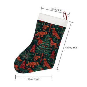 Holiday Hounds Irish Setter's Christmas Stocking-Christmas Ornament-Christmas, Home Decor, Irish Setter-26X42CM-White-3