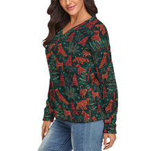 Load image into Gallery viewer, Holiday Hounds Irish Setter&#39;s Women&#39;s V-Neck Christmas Sweater-Apparel-Apparel,Christmas,Dog Mom Gifts,Irish Setter,Sweater,Sweatshirt-3