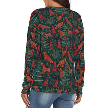 Load image into Gallery viewer, Holiday Hounds Irish Setter&#39;s Women&#39;s V-Neck Christmas Sweater-Apparel-Apparel,Christmas,Dog Mom Gifts,Irish Setter,Sweater,Sweatshirt-2