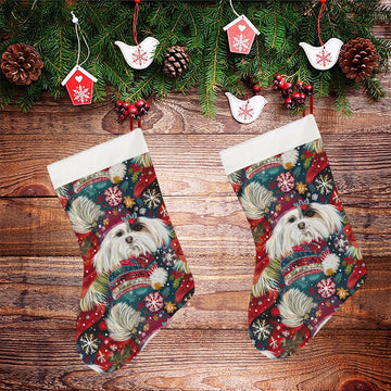 Holiday Splendor Lhasa Apsos Christmas Stocking 6 360x