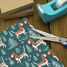 Load image into Gallery viewer, Holly Jolly Basset Hounds Christmas Gift Wrapping Paper - 2 Rolls-Christmas Ornament-Basset Hound,Christmas,Wrapping Paper-2