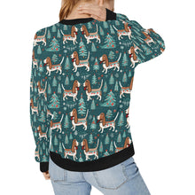 Load image into Gallery viewer, Holly Jolly Basset Hounds Christmas Sweatshirt for Women-Apparel-Apparel, Basset Hound, Christmas, Dog Mom Gifts, Sweatshirt-2