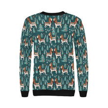 Load image into Gallery viewer, Holly Jolly Basset Hounds Christmas Sweatshirt for Women-Apparel-Apparel, Basset Hound, Christmas, Dog Mom Gifts, Sweatshirt-4