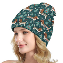 Load image into Gallery viewer, Holly Jolly Basset Hounds Warm Christmas Beanie-Accessories-Accessories, Basset Hound, Christmas, Dog Mom Gifts, Hats-ONE SIZE-1