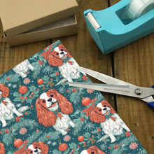 Load image into Gallery viewer, Holly Jolly Blenheim Cavaliers Christmas Gift Wrapping Paper - 2 Rolls-Christmas Ornament-Cavalier King Charles Spaniel,Christmas,Wrapping Paper-2
