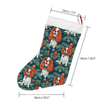 Load image into Gallery viewer, Holly Jolly Blenheim Cavaliers Christmas Stocking-Christmas Ornament-Cavalier King Charles Spaniel, Christmas, Home Decor-26X42CM-White2-4