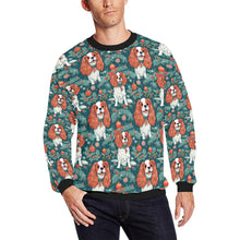 Load image into Gallery viewer, Holly Jolly Blenheim Cavaliers Christmas Sweatshirt for Men-Apparel-Apparel, Cavalier King Charles Spaniel, Christmas, Dog Dad Gifts, Sweatshirt-S-1