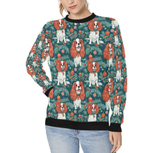 Load image into Gallery viewer, Holly Jolly Blenheim Cavaliers Christmas Sweatshirt for Women-Apparel-Apparel, Cavalier King Charles Spaniel, Christmas, Dog Mom Gifts, Sweatshirt-S-1