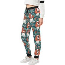 Load image into Gallery viewer, Holly Jolly Blenheim Cavaliers Christmas Unisex Sweatpants-Apparel-Apparel, Cavalier King Charles Spaniel, Christmas, Dog Dad Gifts, Dog Mom Gifts, Pajamas-2