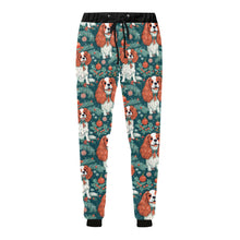 Load image into Gallery viewer, Holly Jolly Blenheim Cavaliers Christmas Unisex Sweatpants-Apparel-Apparel, Cavalier King Charles Spaniel, Christmas, Dog Dad Gifts, Dog Mom Gifts, Pajamas-4