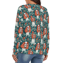 Load image into Gallery viewer, Holly Jolly Blenheim Cavaliers Women's V-Neck Christmas Sweater-Apparel-Apparel,Cavalier King Charles Spaniel,Christmas,Dog Mom Gifts,Sweater,Sweatshirt-4