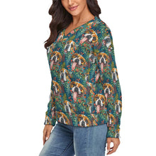 Load image into Gallery viewer, Holly Jolly Boxer Love Women's V-Neck Christmas Sweater-Apparel-Apparel,Boxer,Christmas,Dog Mom Gifts,Sweater,Sweatshirt-4