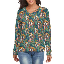 Load image into Gallery viewer, Holly Jolly Boxer Love Women's V-Neck Christmas Sweater-Apparel-Apparel,Boxer,Christmas,Dog Mom Gifts,Sweater,Sweatshirt-S-2