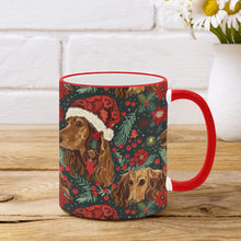Load image into Gallery viewer, Holly Jolly Chocolate Dachshund Christmas Coffee Mug-2