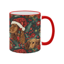 Load image into Gallery viewer, Holly Jolly Chocolate Dachshund Christmas Coffee Mug-3