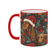 Load image into Gallery viewer, Holly Jolly Chocolate Dachshund Christmas Coffee Mug-4
