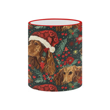 Load image into Gallery viewer, Holly Jolly Chocolate Dachshund Christmas Coffee Mug-5