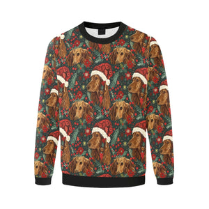 Holly Jolly Chocolate Dachshund Christmas Fuzzy Sweatshirt for Men-Apparel-Apparel, Christmas, Dachshund, Dog Dad Gifts, Sweatshirt-3