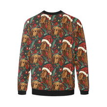 Load image into Gallery viewer, Holly Jolly Chocolate Dachshund Christmas Fuzzy Sweatshirt for Men-Apparel-Apparel, Christmas, Dachshund, Dog Dad Gifts, Sweatshirt-4