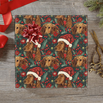 Holly Jolly Chocolate Dachshund Christmas Gift Wrapping Paper 2 Rolls 360x