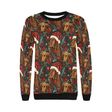 Load image into Gallery viewer, Holly Jolly Chocolate Dachshund Christmas Sweatshirt for Women-Apparel-Apparel, Christmas, Dachshund, Dog Mom Gifts, Sweatshirt-3