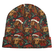 Load image into Gallery viewer, Holly Jolly Chocolate Dachshund Christmas Warm Christmas Beanie-Accessories-Apparel, Christmas, Dachshund, Dog Dad Gifts, Dog Mom Gifts, Pajamas-ONE SIZE-5