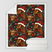 Load image into Gallery viewer, Holly Jolly Chocolate Dachshunds Christmas Soft Warm Fleece Blanket-Blanket-Blankets, Christmas, Dachshund, Dog Dad Gifts, Dog Mom Gifts, Home Decor-10