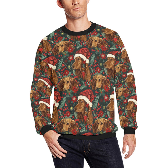 Holly Jolly Cocker Spaniels Christmas Fuzzy Sweatshirt for Men-Apparel-Apparel, Christmas, Cocker Spaniel, Dog Dad Gifts, Sweatshirt-S-1